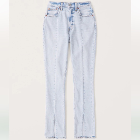abercrombie and fitch curve love the 90s straight ultra high rise jeans - Picture 5 of 11
